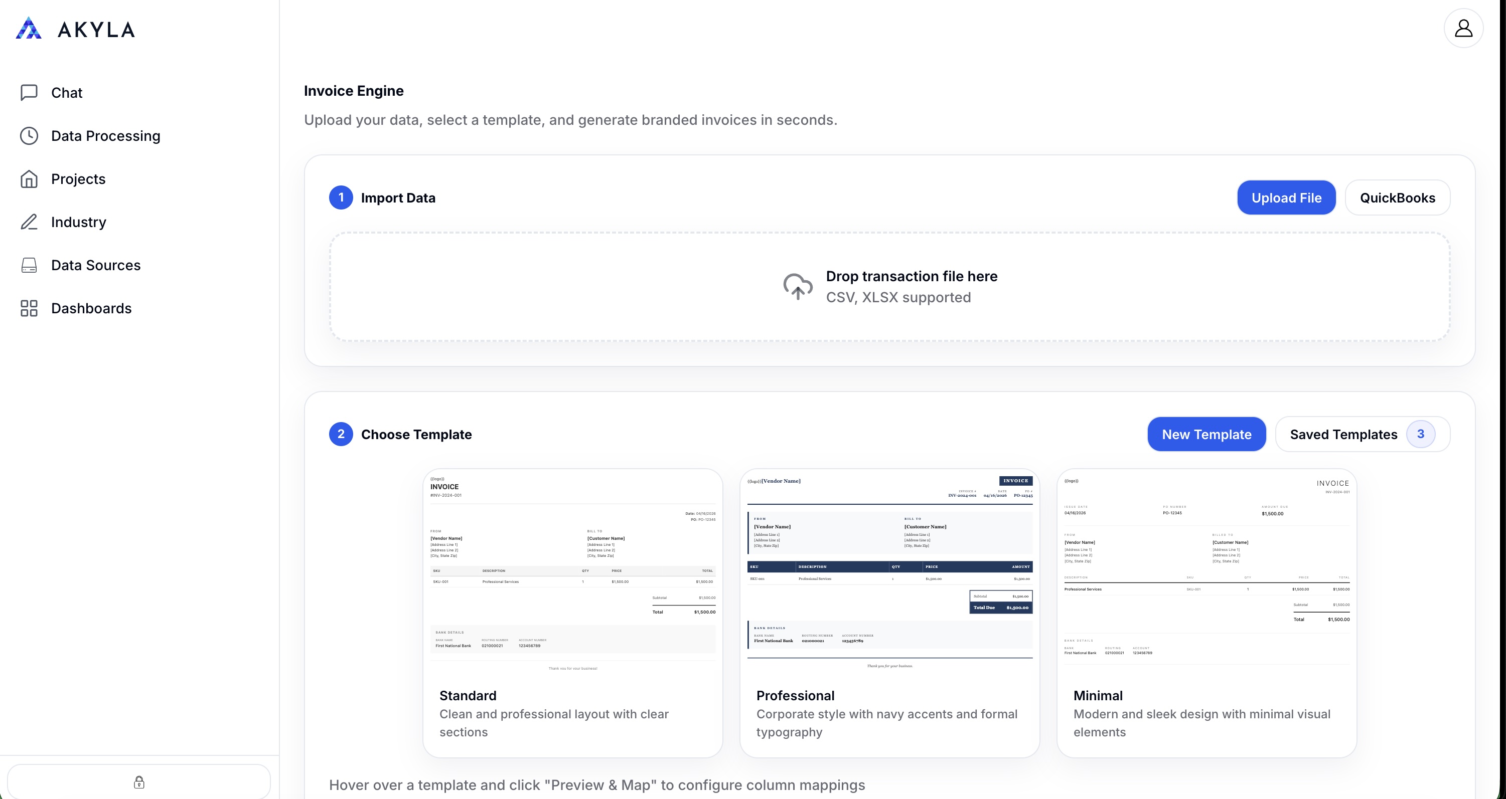 Auto-Generate Invoices From Your Data — Connect your data source
